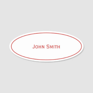 Ihr Name auf modernem Minimalistischem Rotem und Namensschild