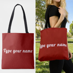 Ihr Name auf roter Tragetasche Tasche