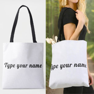 Ihr Name auf weißer Tote-Tasche Tasche