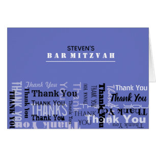 IHR NAME Bar Bat Mitzvah Dankeschön Karte