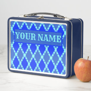 Ihr Name Blue Birds Muster Metall Brotdose