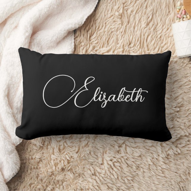 Ihr Name Chic Black and White Typografy Lendenkissen (Decke)