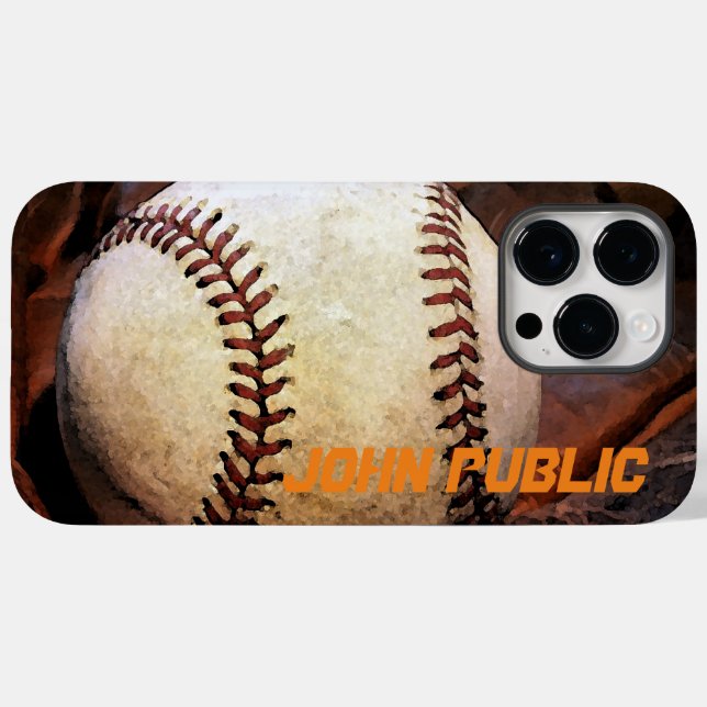 Ihr Name Custom Baseball Artwork Case-Mate iPhone 14 Pro Max Hülle (Rückseite (Horizontal))