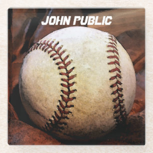 Ihr Name Custom Baseball Artwork Glasuntersetzer