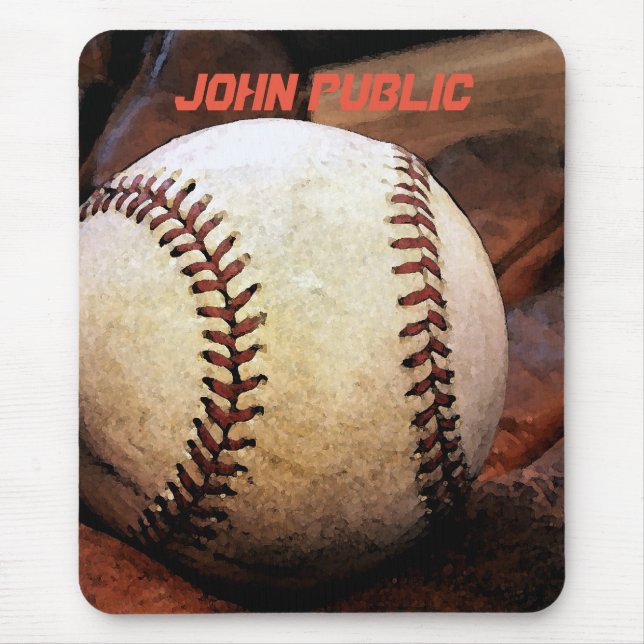 Ihr Name Custom Baseball Artwork Mousepad (Vorne)