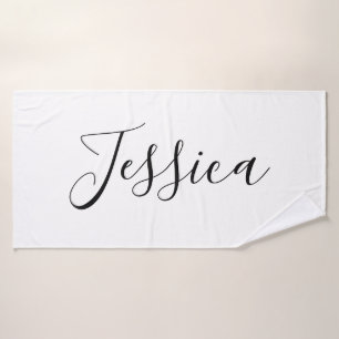 Ihr Name Elegante Schrift Badhandtuch Set