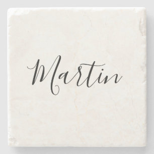 Ihr Name Elegante Schrift Steinuntersetzer