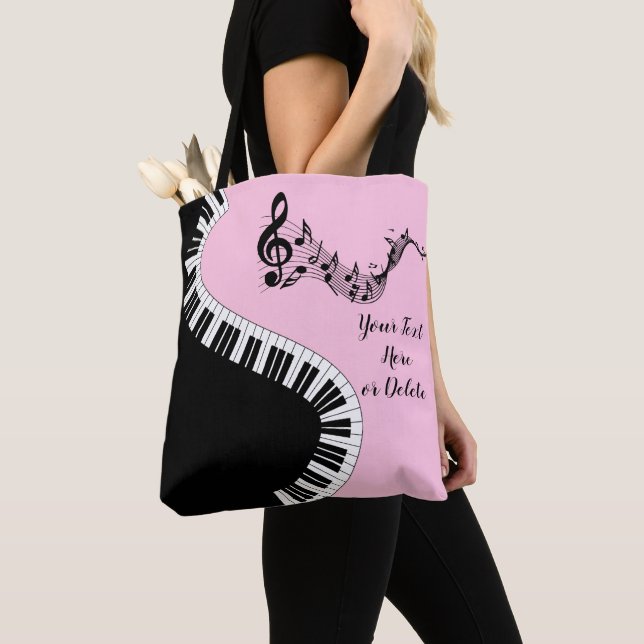 Ihr Name/Farbe Rosa Treble Clef Piano Schlüssel Mu Tasche (Von Nahem)