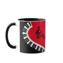 Ihr Name/Farbe Roter Treble Clef Klavier Schlüssel