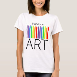 Ihr Name, farbenfrohe Stifte, ART-T - Shirt