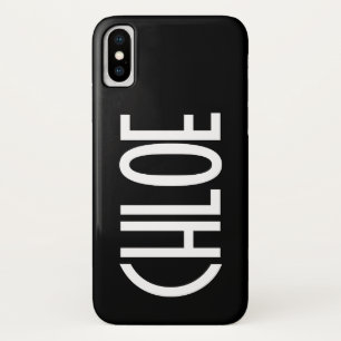 Ihr Name, fett weißer Text   Schwarz Case-Mate iPhone Hülle