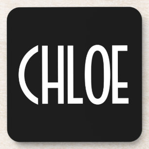 Ihr Name, fett weißer Text   Schwarz Getränkeuntersetzer