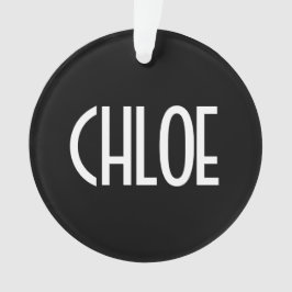 Ihr Name, fett weißer Text | Schwarz Ornament