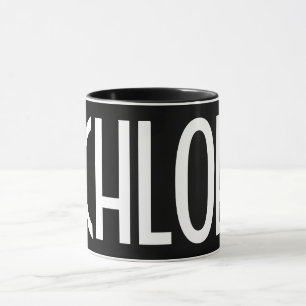 Ihr Name, Fetter Weißer Text Schwarz Tasse