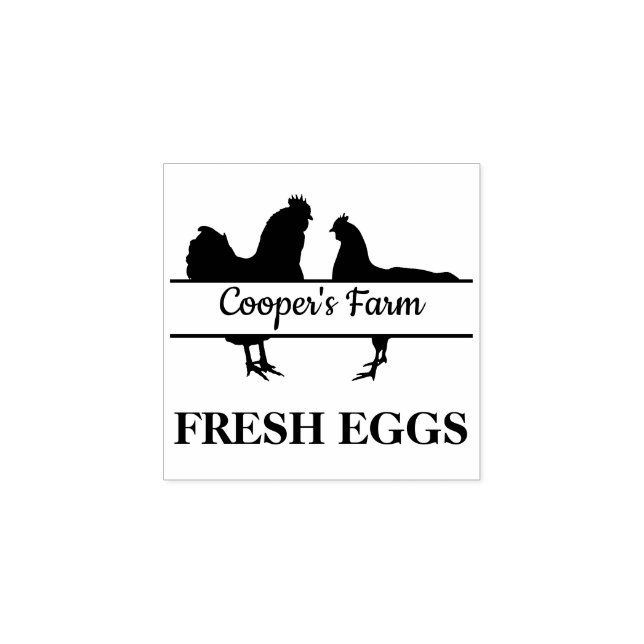 Ihr Name Fresh Eggs Rubber Briefmarke Gummistempel (Prägung)