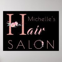 Ihr Name Friseur Salon Blumenkohl Glitzer rosa sch