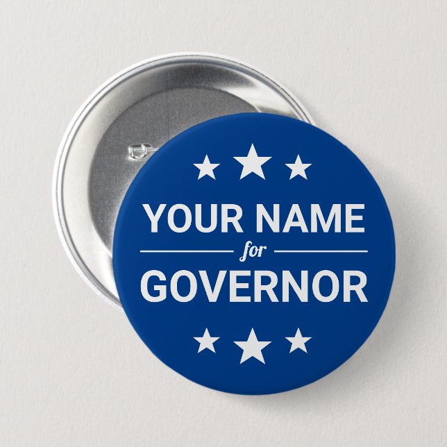 Ihr Name für die Wahl des Gouverneurs für benutzer Button (Vorne & Hinten)