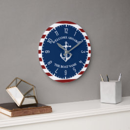 Ihr Name für Ihr Schiff Große Wanduhr