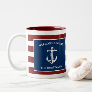 Ihr Name für Ihr Schiff Zweifarbige Tasse