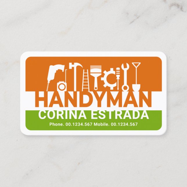 Ihr Name Handyman Signage-Gebäude Visitenkarte (Vorderseite)