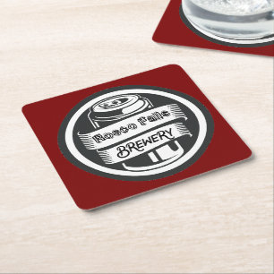 Ihr Name hier Logo Brauerei Thema Rechteckiger Pappuntersetzer
