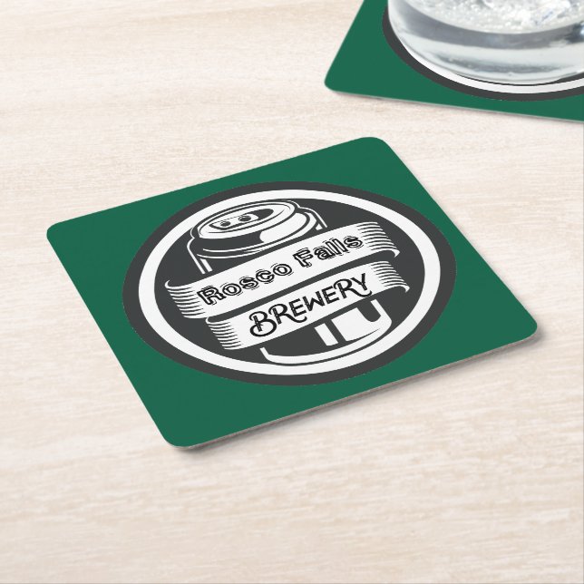 Ihr Name hier Logo Brauerei Thema Rechteckiger Pappuntersetzer (angewinkelt)
