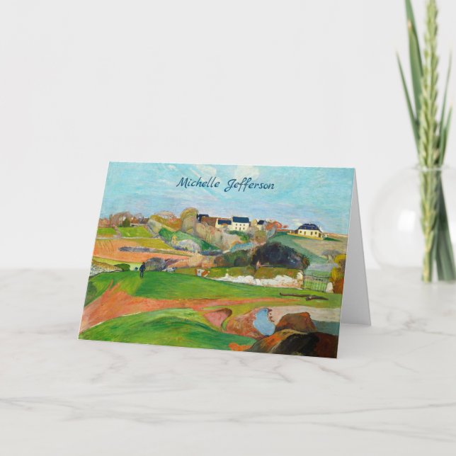 Ihr Name Impressionist Pastoral Gemälde Gauguin Karte (Vorderseite)