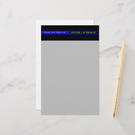 Ihr Name in der Thin Blue Line Polizeiunterstützun Briefpapier