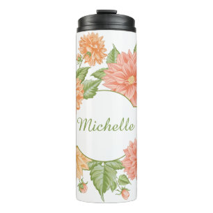 Ihr Name in einer Blume Rahmen benutzerdefiniert t Thermosbecher