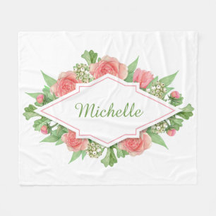 Ihr Name in einer Blume Rahmen Decke