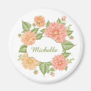 Ihr Name in einer Blume Rahmen Magnete Magnet