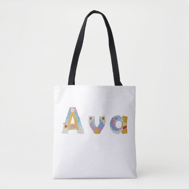 Ihr Name in künstlerischen Blumenbriefen / Ava Tasche (Vorderseite)