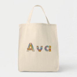 Ihr Name in künstlerischen Blumenbriefen / Ava Tragetasche