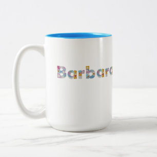 Ihr Name in künstlerischen Blumenbriefen / Barbar Zweifarbige Tasse