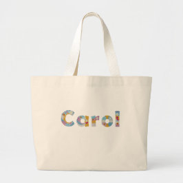 Ihr Name in künstlerischen Blumenbriefen / Carol Jumbo Stoffbeutel