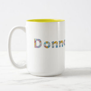 Ihr Name in künstlerischen Blumenbriefen / Donna T Zweifarbige Tasse