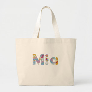 Ihr Name in künstlerischen Blumenbriefen / Mia Jumbo Stoffbeutel