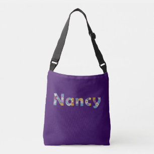 Ihr Name in künstlerischen Blumenbriefen / Nancy Tragetaschen Mit Langen Trägern