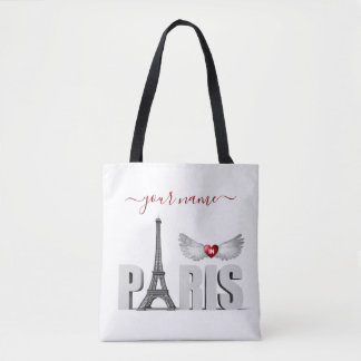 Ihr Name in Paris Eiffelturm Herzogin Wings Tasche