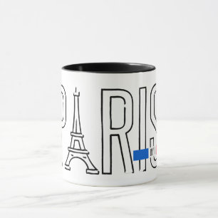 [Ihr Name] in Paris - Eiffelturmtypografie Tasse