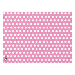 Ihr Name in rosa und weiße Punkte trendy Muster Tischdecke