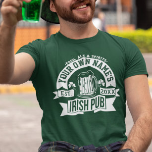 Ihr Name Irish Pub   Personalisierter St.-Pat-Tag T-Shirt