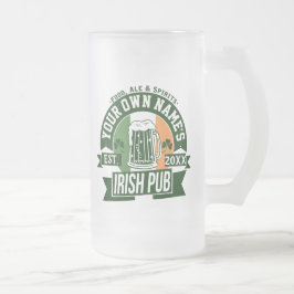 Ihr Name Irish Pub | Personalisierter St. Patty's Mattglas Bierglas