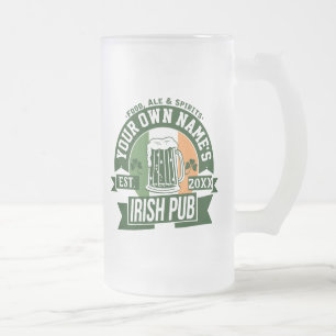 Ihr Name Irish Pub Personalisierter St. Patty's Mattglas Bierglas