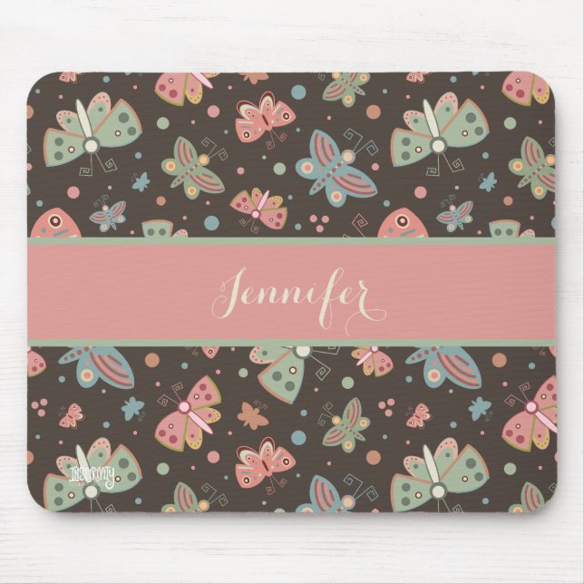 Ihr Name ist für die Schmetterlingsmuster-Inspirit Mousepad (Vorne)