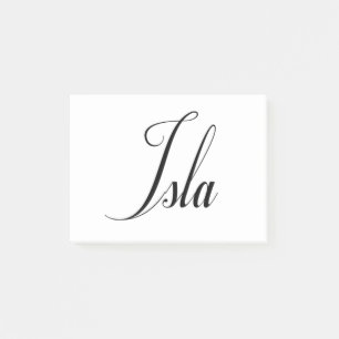 Ihr Name ist Isla Calligraphy Post-it Klebezettel