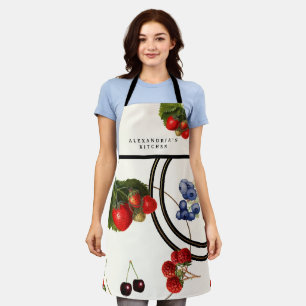Ihr Name Küche Hütte Berry Print Patches Schürze