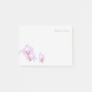 Ihr Name - lila Orchideen-Blumenphotographie Post-it Klebezettel