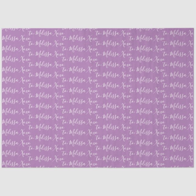 Ihr Name Lila Seidenpapier (Vorderseite)