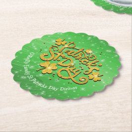 Ihr Name Message St Patricks Day Gold Kleeblatt Untersetzer
